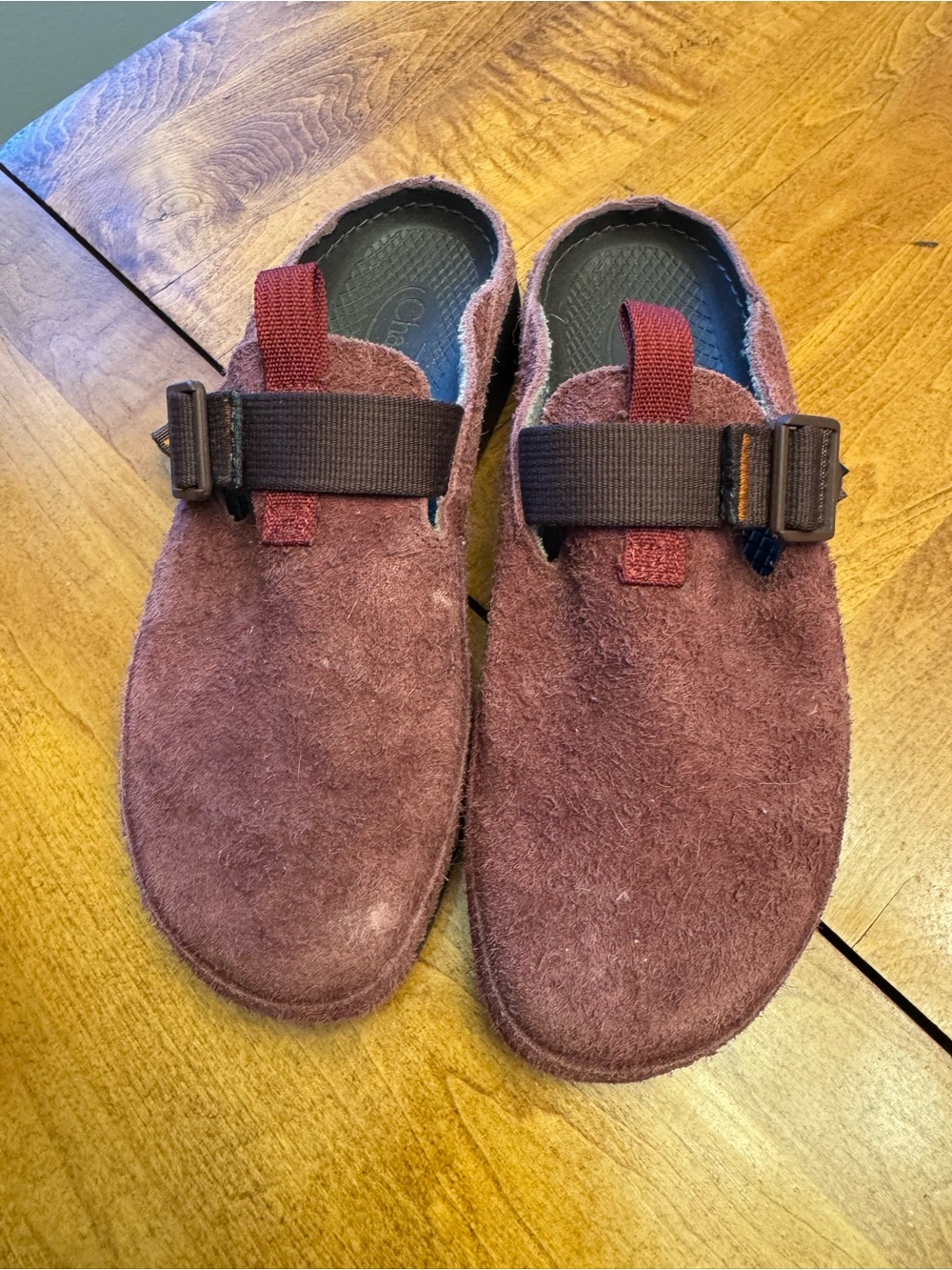 Chaco Men's Suede Slip-On in Burgundy